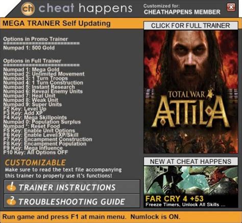 total war attila trainer